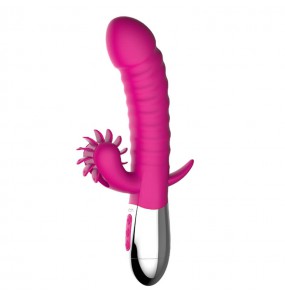 HK LETEN Wild Vibration Flywheel Tongue Clitoral G Spot Intelligent Heating Vibrator (Chargeable - Red Rose)